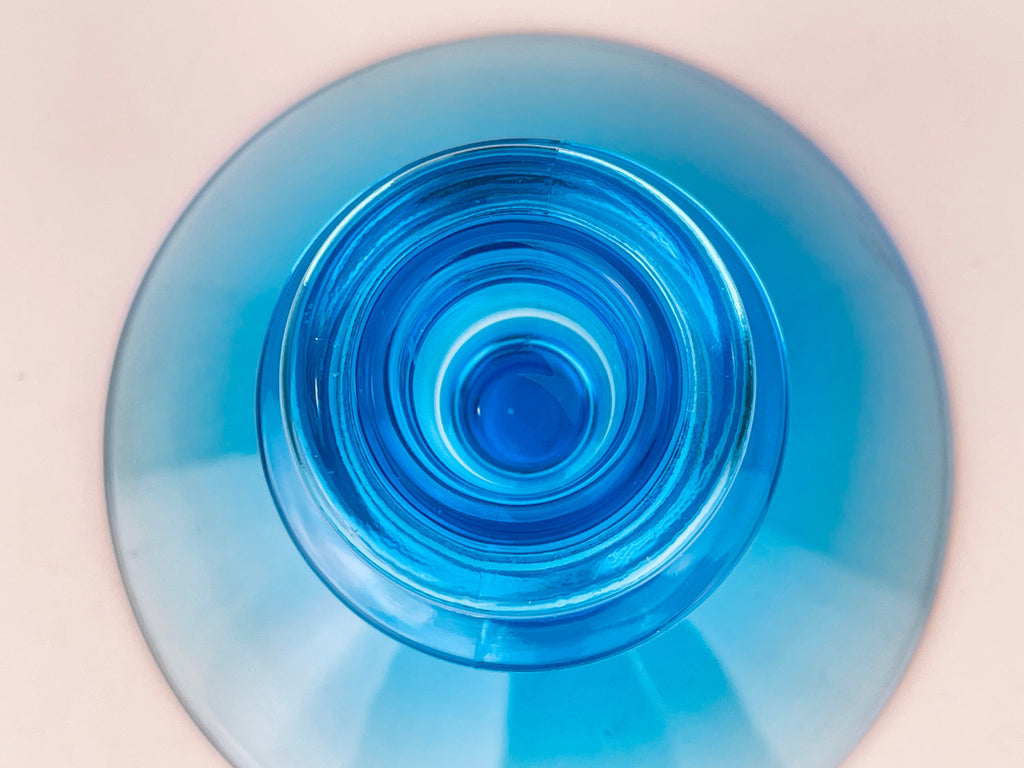 Product image for 'vintage fostoria electric blue glass candlestick holder' (view b9028b)