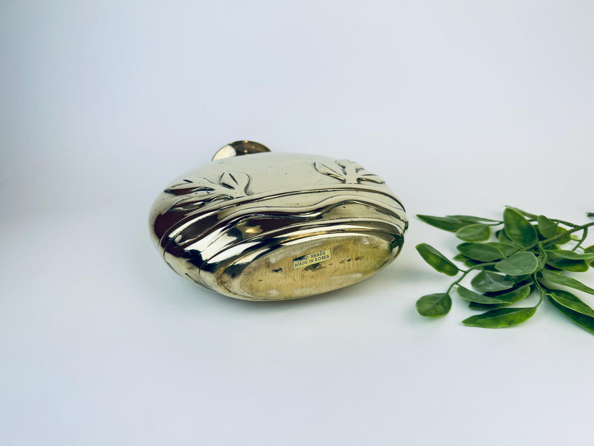 Product image for 'vintage dolbi cashier solid brass art deco revival oblong round 10 flask vase made in korea' (view 666045)