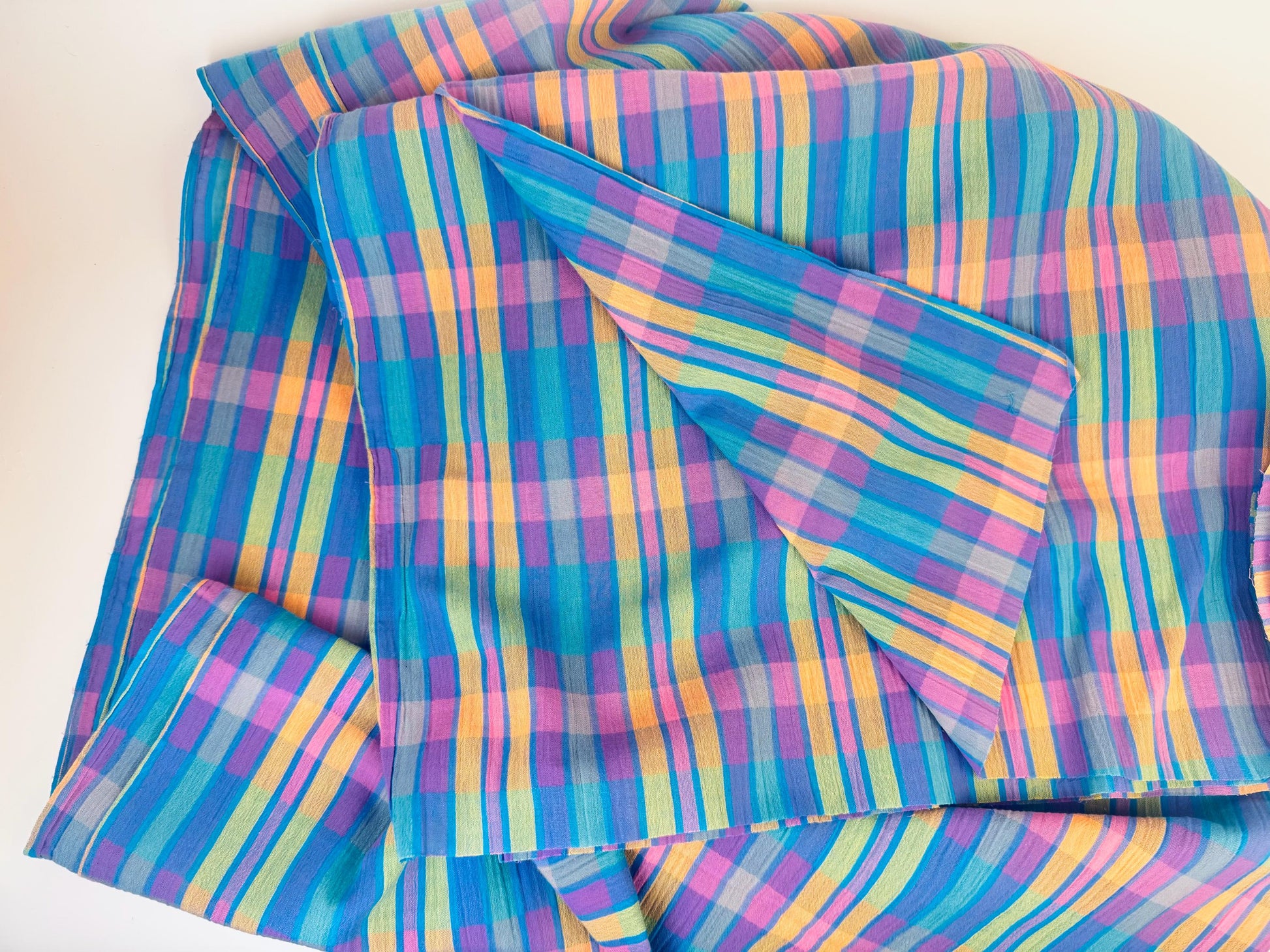 Product image for 'vintage bright pastel polyester fabric material 46 x 96' (view c97623)