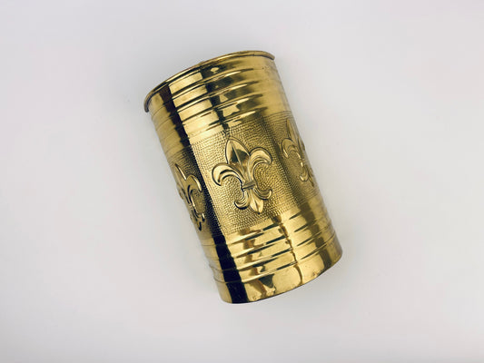 Product image for 'vintage brass fleur de lis match holder wall pocket attractive aged metal patina made in japan' (view 74fffb)