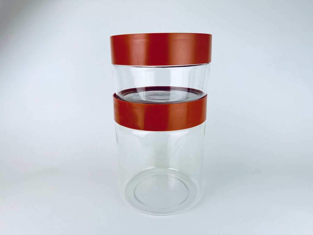 Product image for 'vintage pyrex burnt orange plastic lid glass jar containers made in usa sold separately' (view 53fe0f)