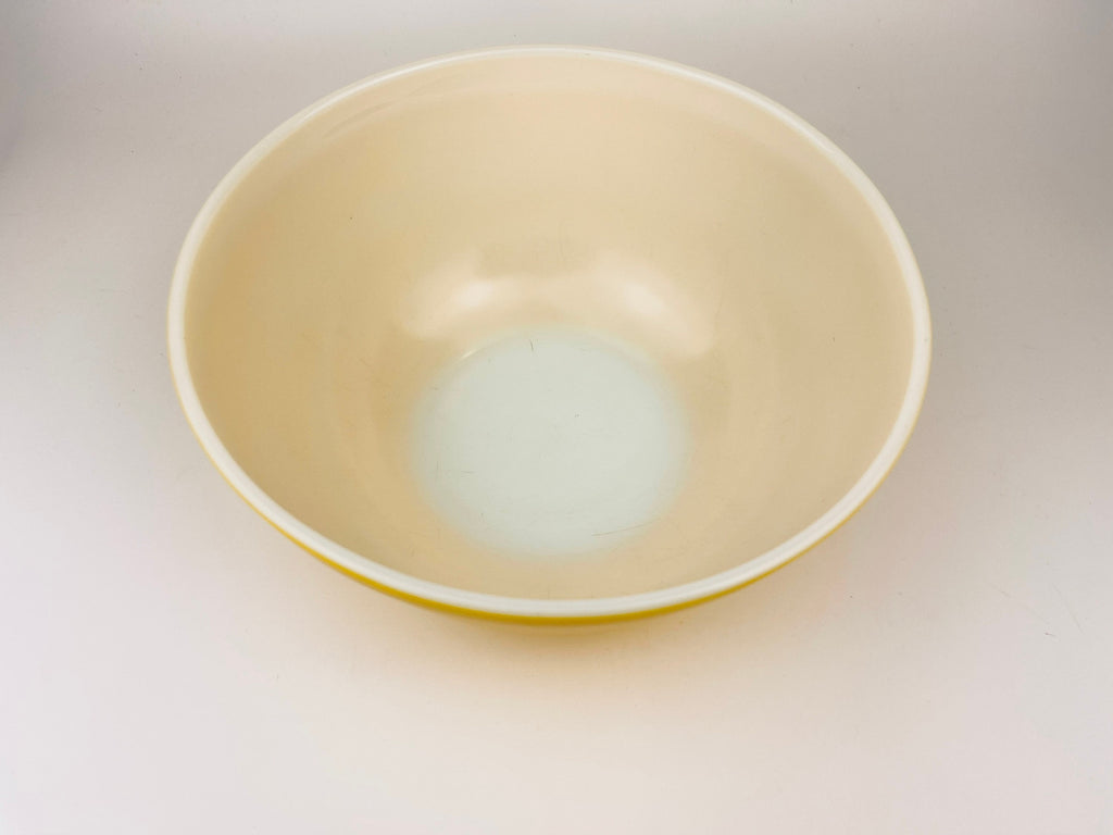 Product image for 'vintage pyrex yellow mixing bowl 1970s opal glass friendship kitchen bowl mid century cookware' (view 42b7df)