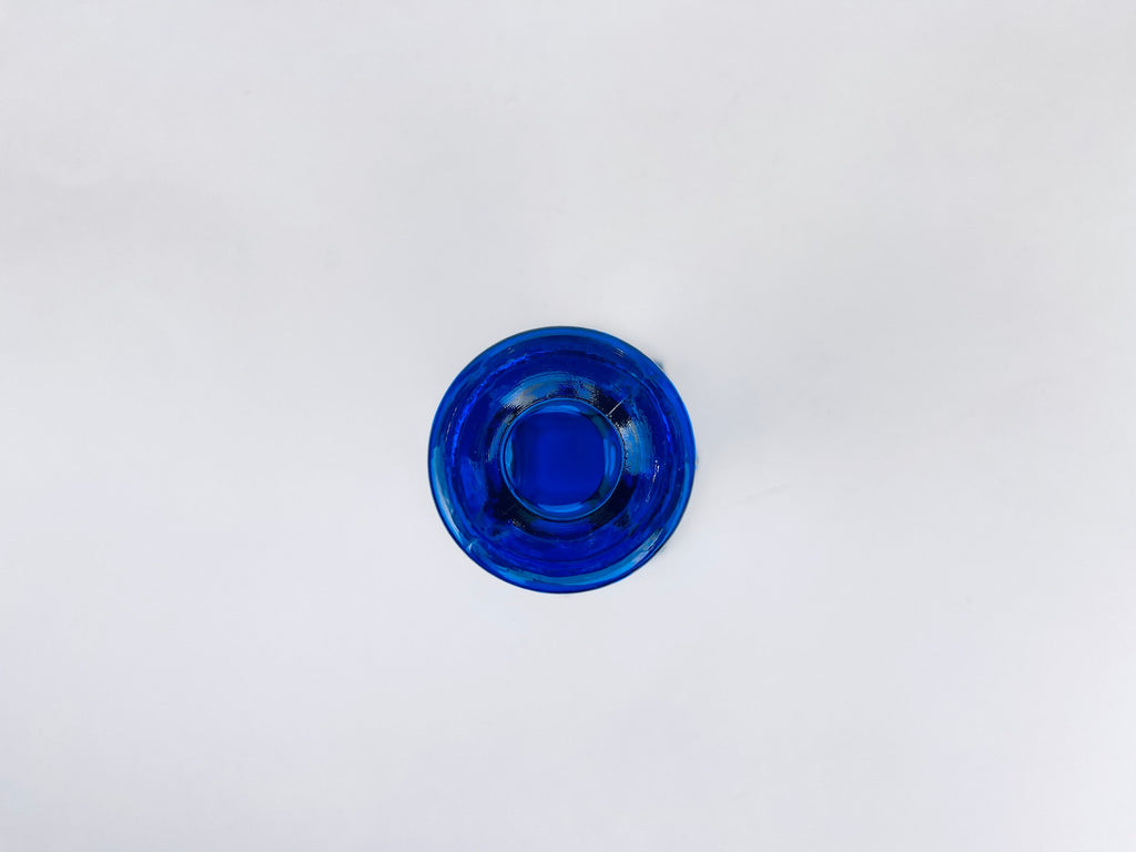 Product image for 'vintage hand blown cobalt blue glass candlestick holder octagonal shape' (view 2c7c7f)