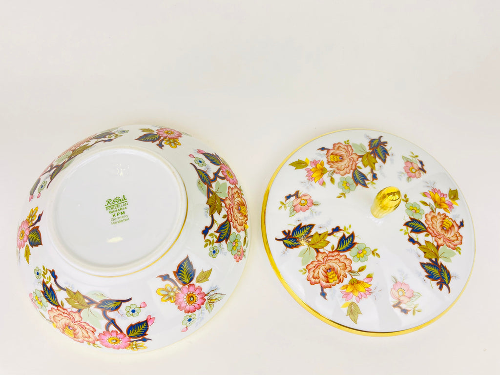Product image for 'vintage floral porcelain candy trinket dish royal prozellan bavaria kpm germany handarbeit 1950' (view 8337f8)