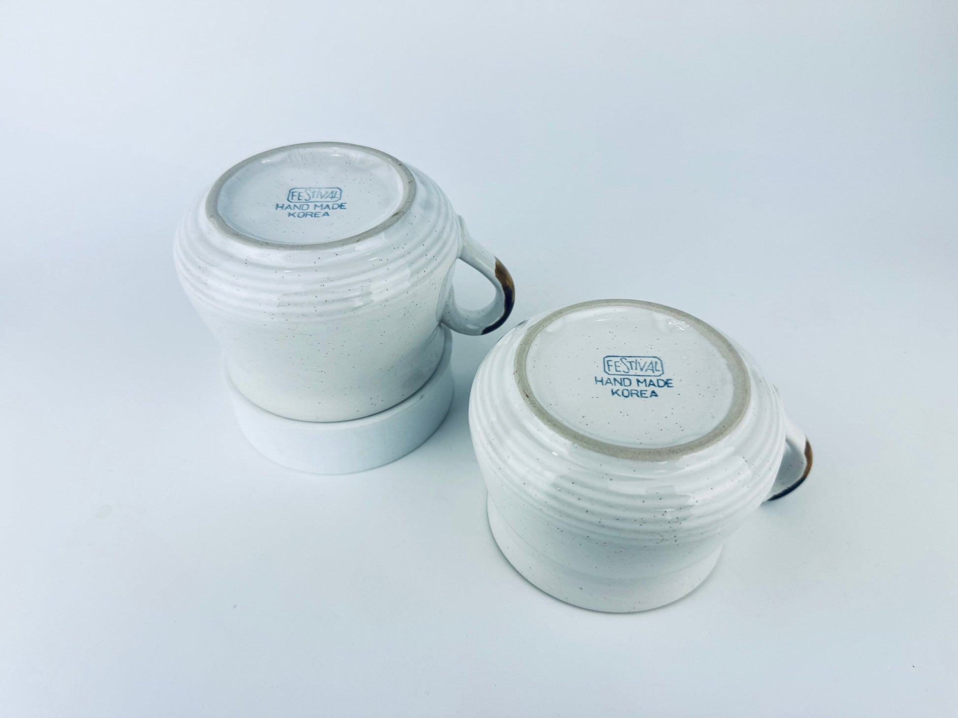 Product image for 'vintage festival hand made stoneware ceramic handled soup bowls set of two 2 made in korea' (view 7d991a)