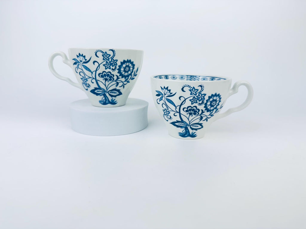 Product image for 'vintage white blue classic blue nordic pattern english ironstone plate saucer cup replacement made in england sold separately' (view 57dac8)