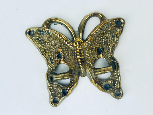 Product image for 'vintage brass butterfly wall hook made in taiwan jewelry or key holder 1970s decorative wall art' (view e92243)