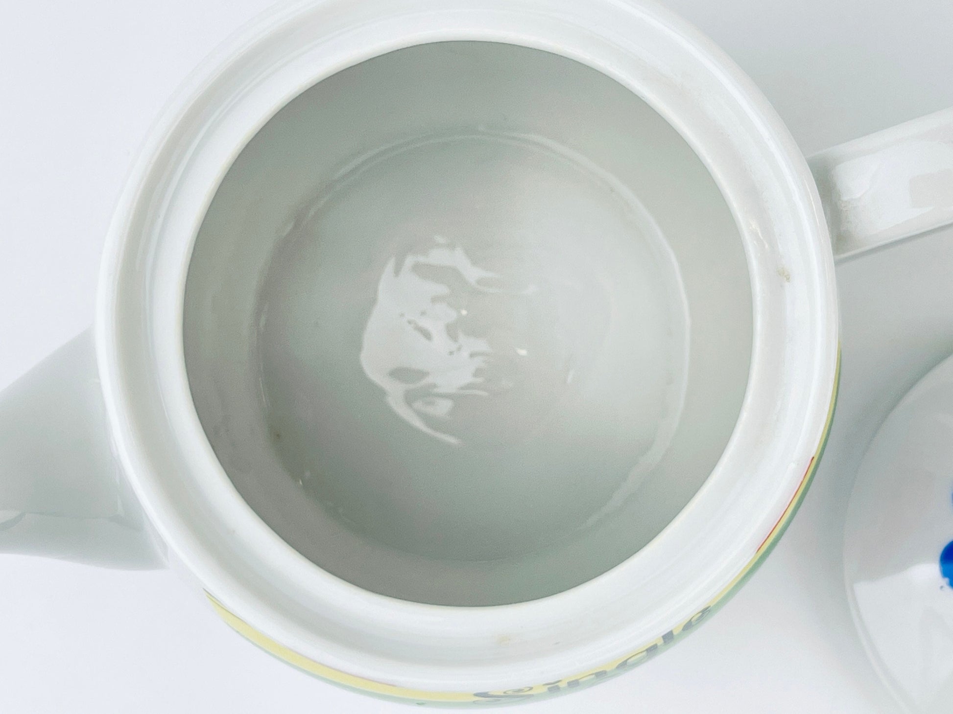Product image for 'vintage single loving it rainbow stripe teapot with polka dot lid made in japan' (view eb8c1d)