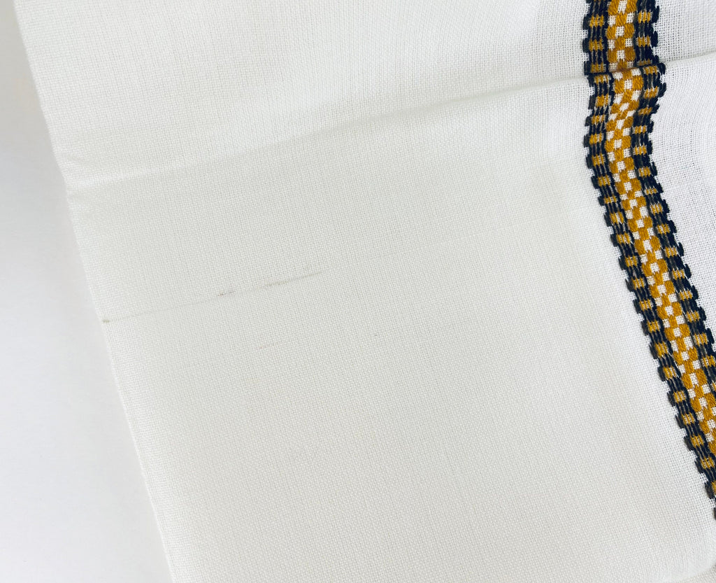 Product image for 'vintage square linen fringe table cloth striped geometric pattern' (view 0278a9)