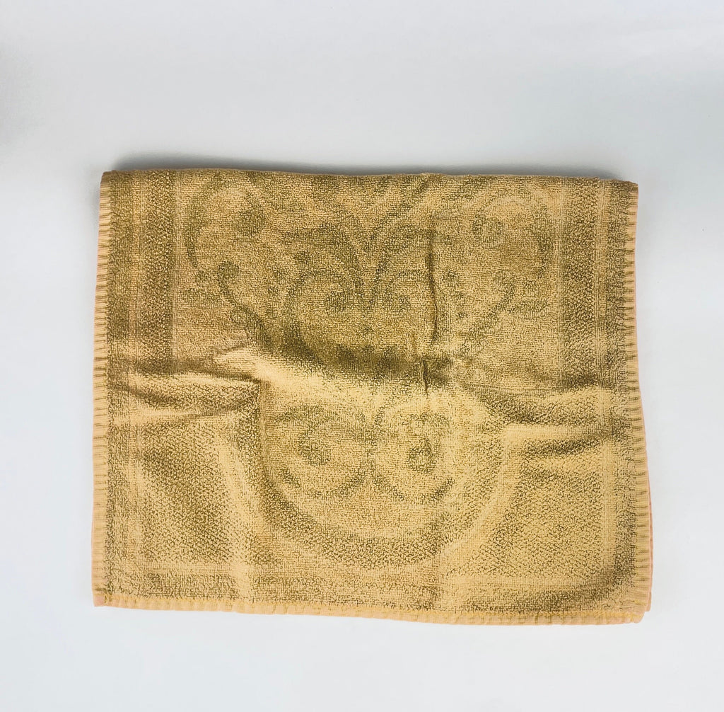 Product image for 'vintage italian gold hand towel floral swirl pattern cotton blend made in italy' (view 0e74b7)