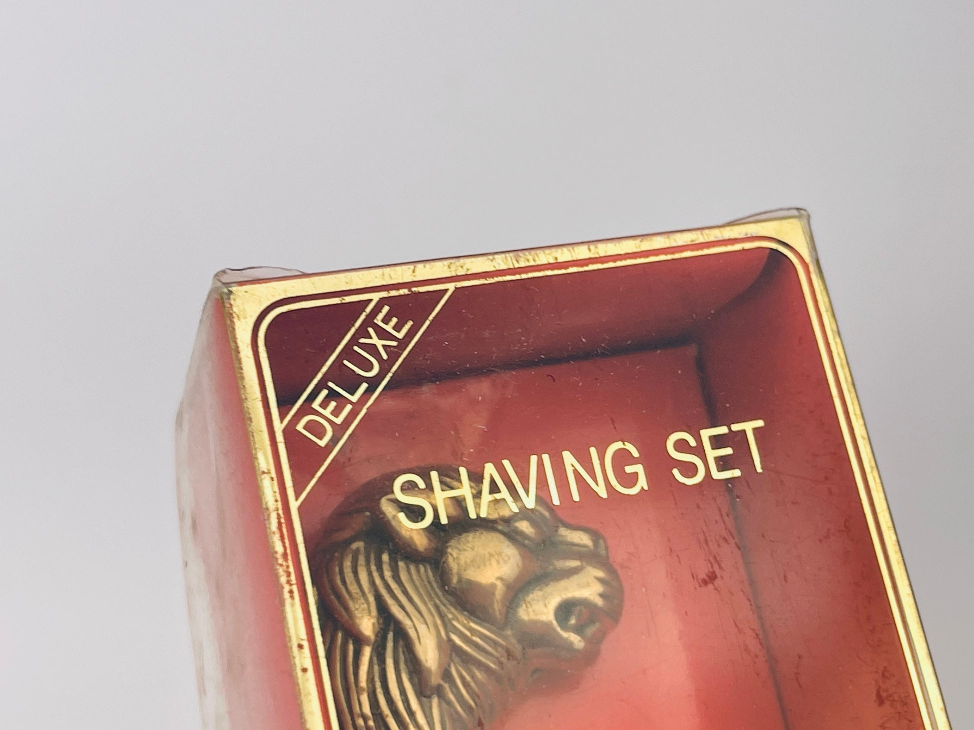 Product image for 'vintage antique deluxe solid brass lion shaver attractive aged metal patina gift for him new in box nib' (view fe9866)