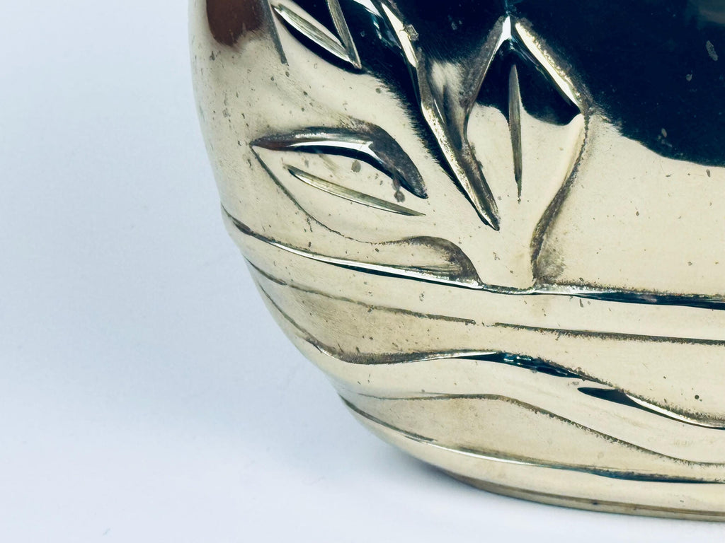 Product image for 'vintage dolbi cashier solid brass art deco revival oblong round 10 flask vase made in korea' (view 329ef5)