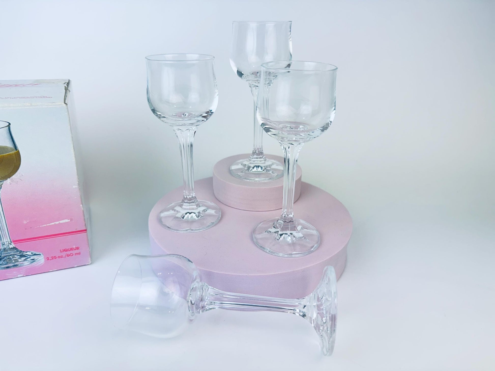 Product image for 'vintage diana bohemia clear crystal liqueur glassware set of four 4 made in czechoslovakia' (view 34c036)
