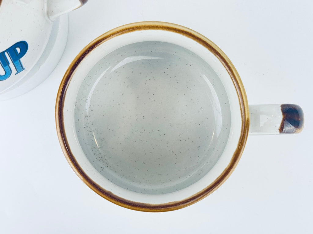 Product image for 'vintage festival hand made stoneware ceramic handled soup bowls set of two 2 made in korea' (view e409ea)