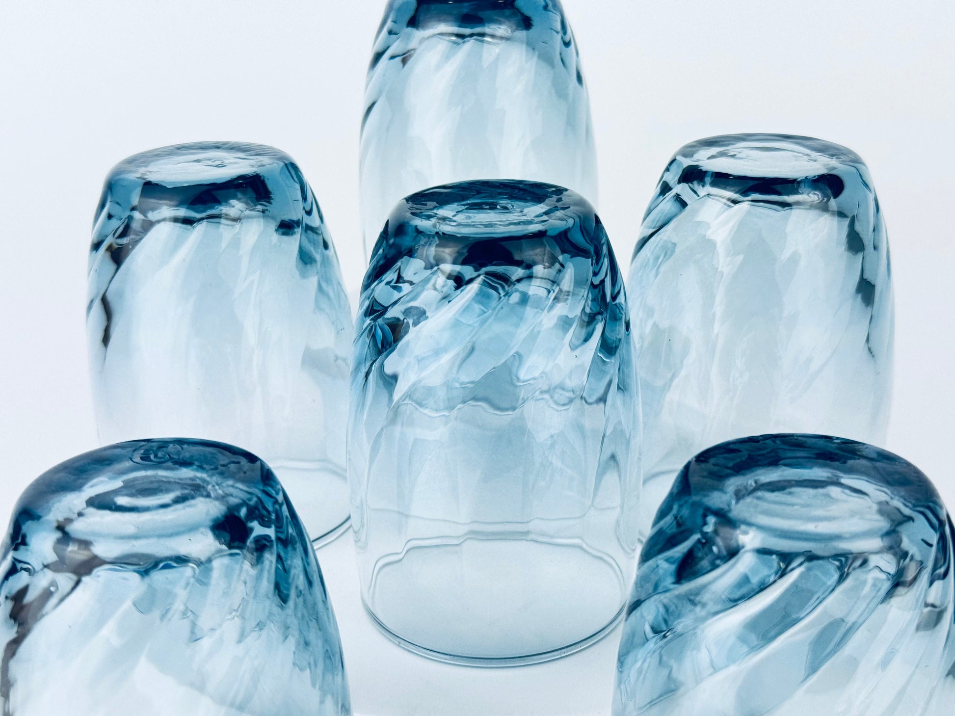 Product image for 'vintage tiara bleu libbey swirl juice glasses set of six 6' (view 10cc62)