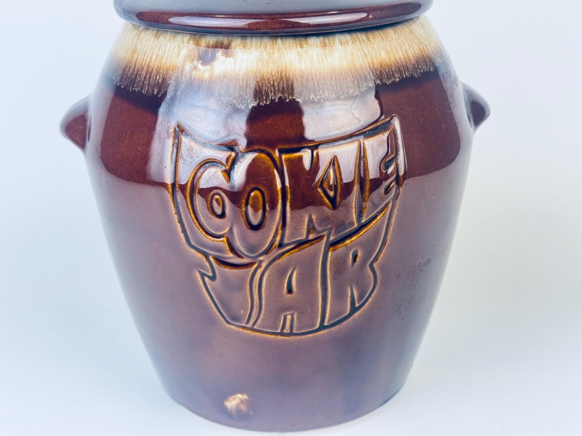 Product image for 'vintage mccoy pottery brown glazed ceramic cookie jar countertop canister made in usa' (view b673ad)