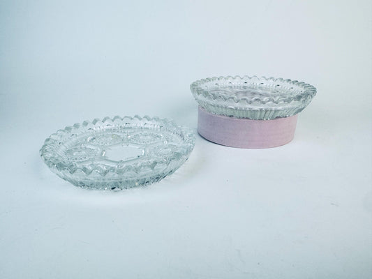 Product image for 'vintage clear glass ashtray trinket dishes set of 2 made in italy' (view 760d92)