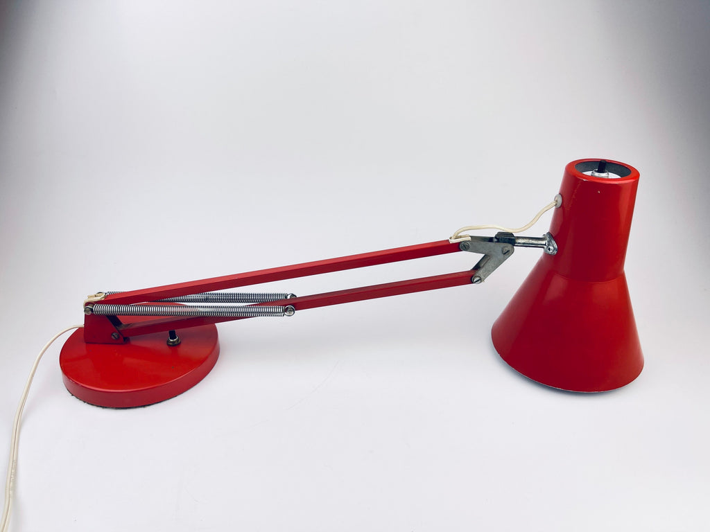Product image for 'vintage retro red metal desk home office lamp adjustable sliding neck push switch' (view dae83f)