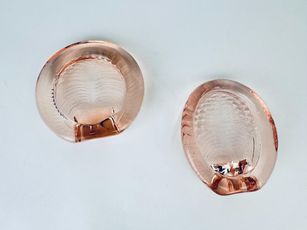 Product image for 'vintage pink glass picture frame oval or round 1980s 90s solid pressed glass vanity frame sold separately' (view c4b5f2)