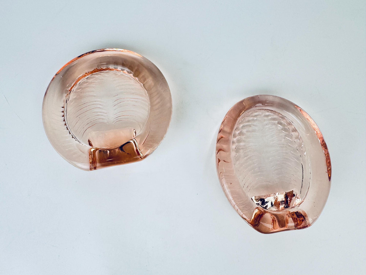 Product image for 'vintage pink glass picture frame oval or round 1980s 90s solid pressed glass vanity frame sold separately' (view c4b5f2)