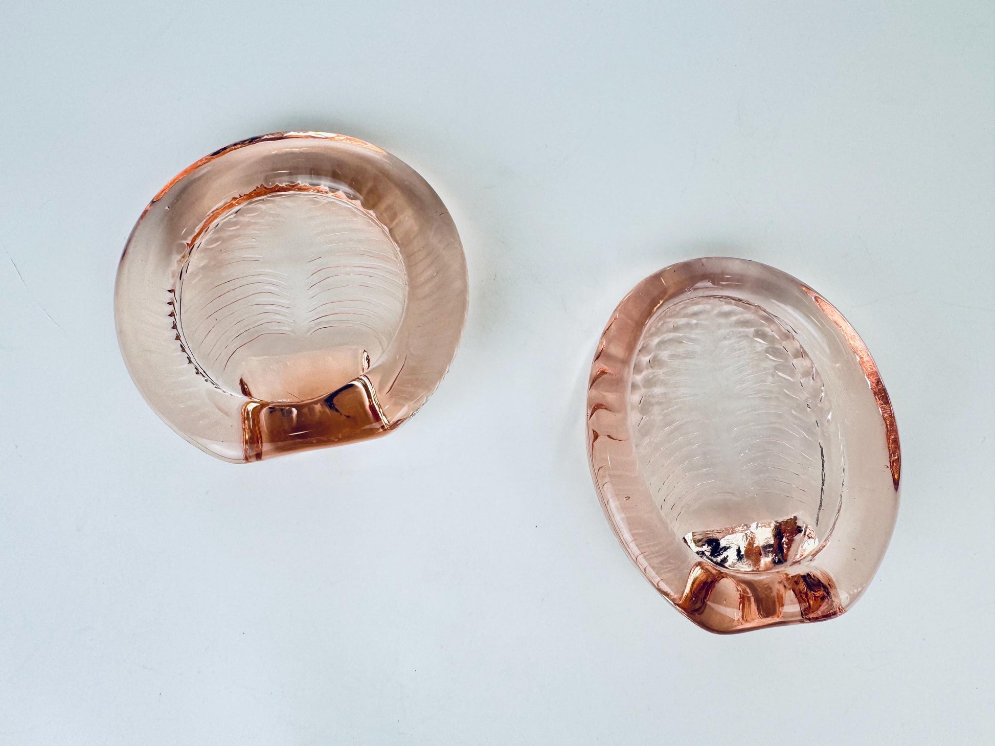 Product image for 'vintage pink glass picture frame oval or round 1980s 90s solid pressed glass vanity frame sold separately' (view c4b5f2)