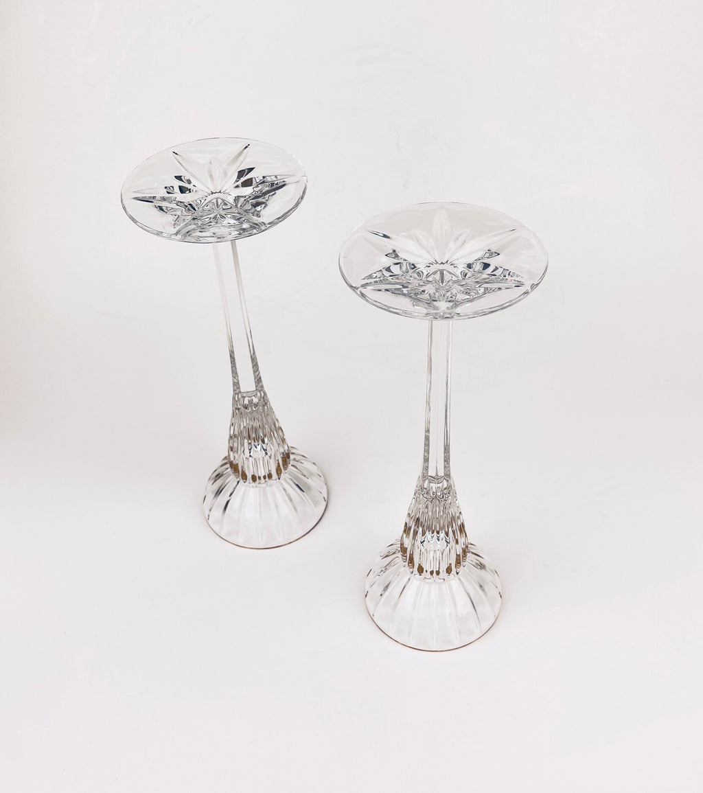Product image for 'vintage crystal gold rimmed candlestick holders set of 2' (view 228dfe)