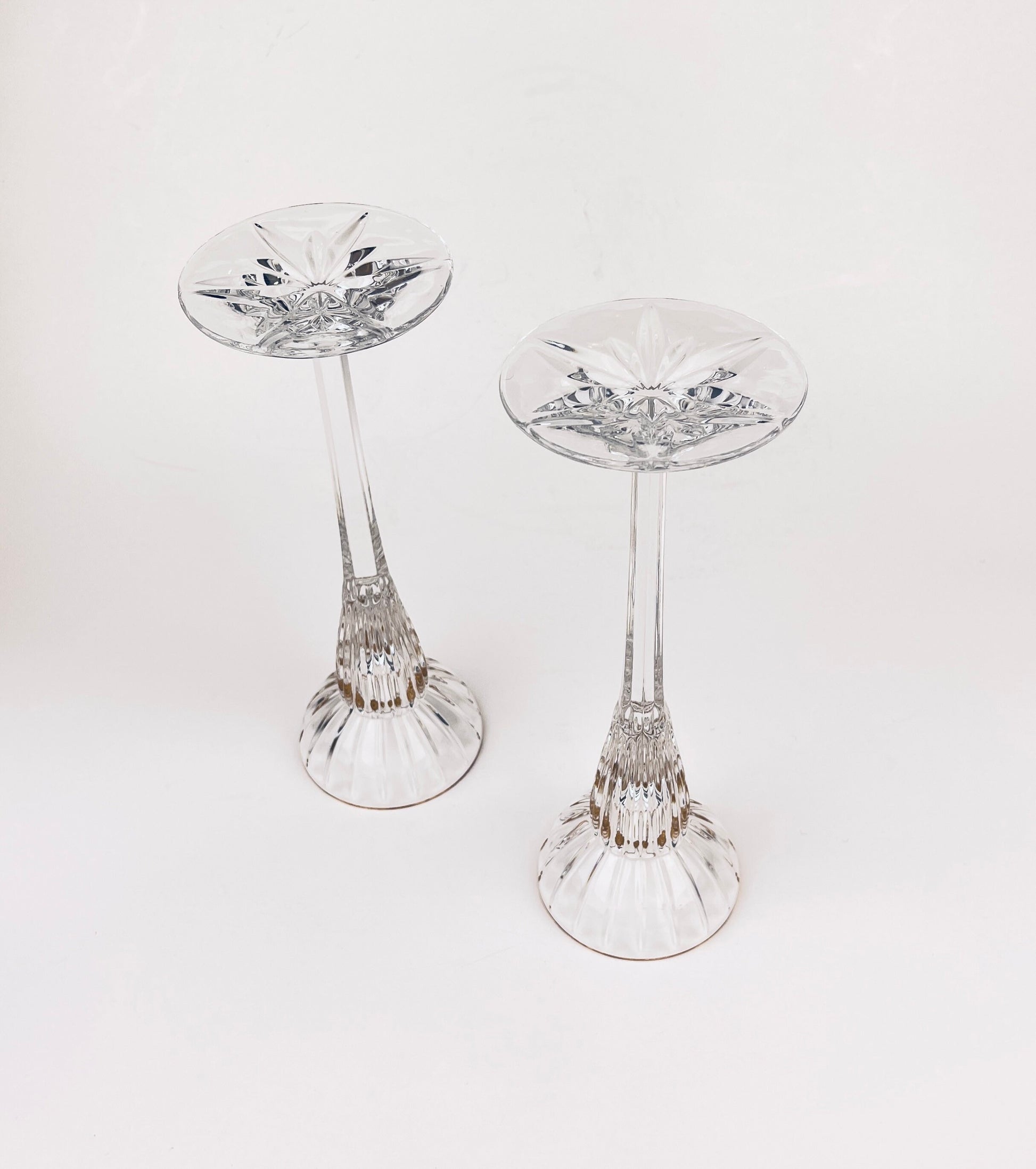Product image for 'vintage crystal gold rimmed candlestick holders set of 2' (view 228dfe)