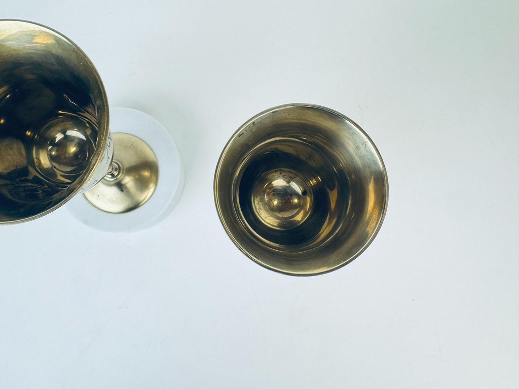 Product image for 'vintage etched brass goblets set of two 2' (view 242d08)