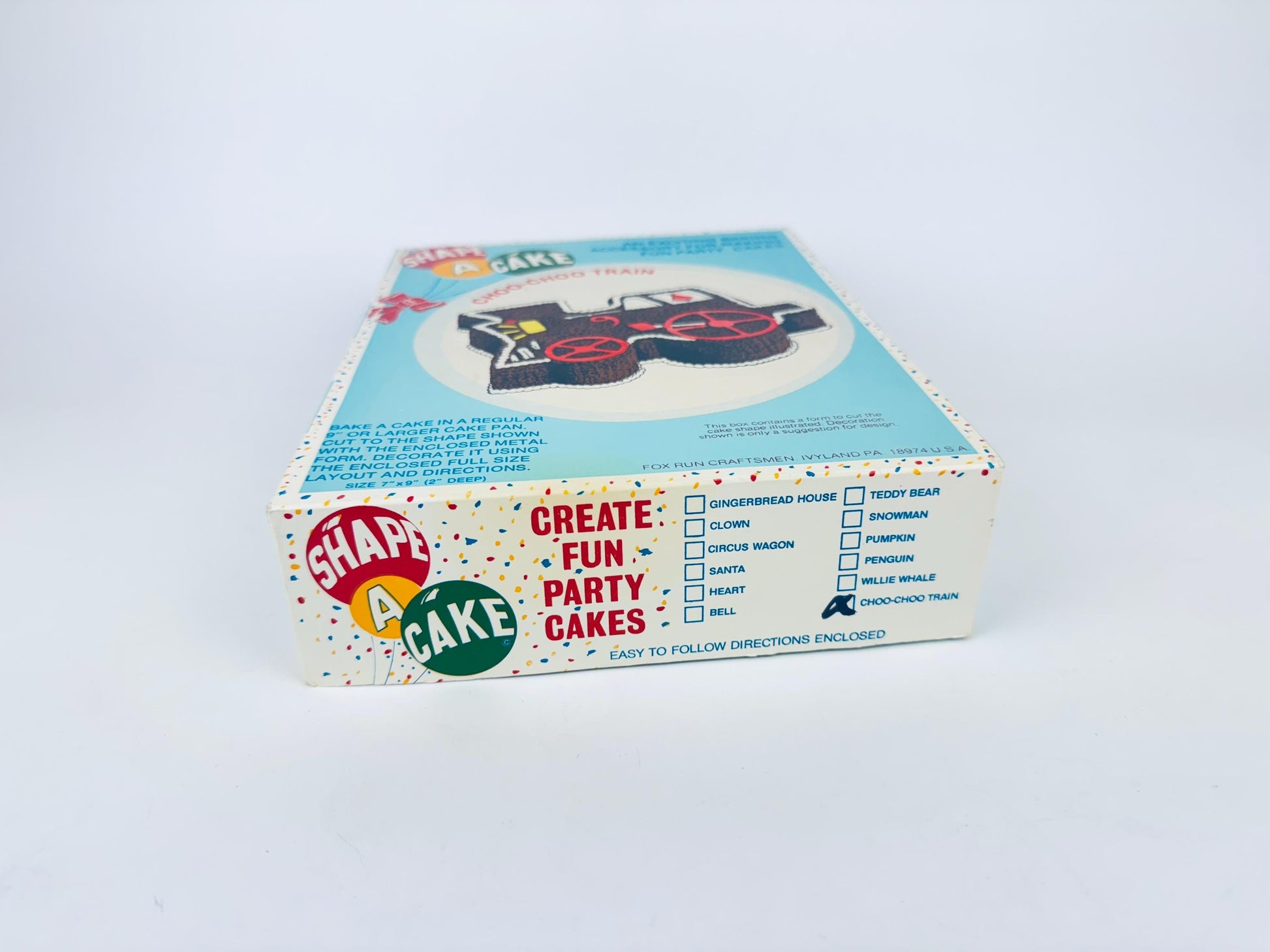 Product image for 'vintage silver train cake cutter 1970s shape a cake by fox run craftsmen tin party mold with box guide' (view 999a2d)