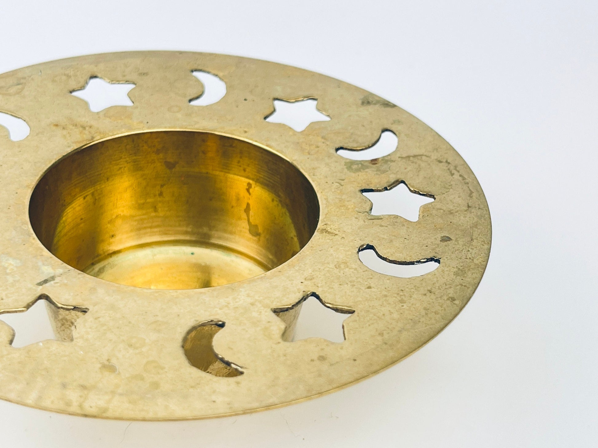 Product image for 'vintage solid brass votive tea light candle holder attractive aged patina sold separately' (view dd68ca)