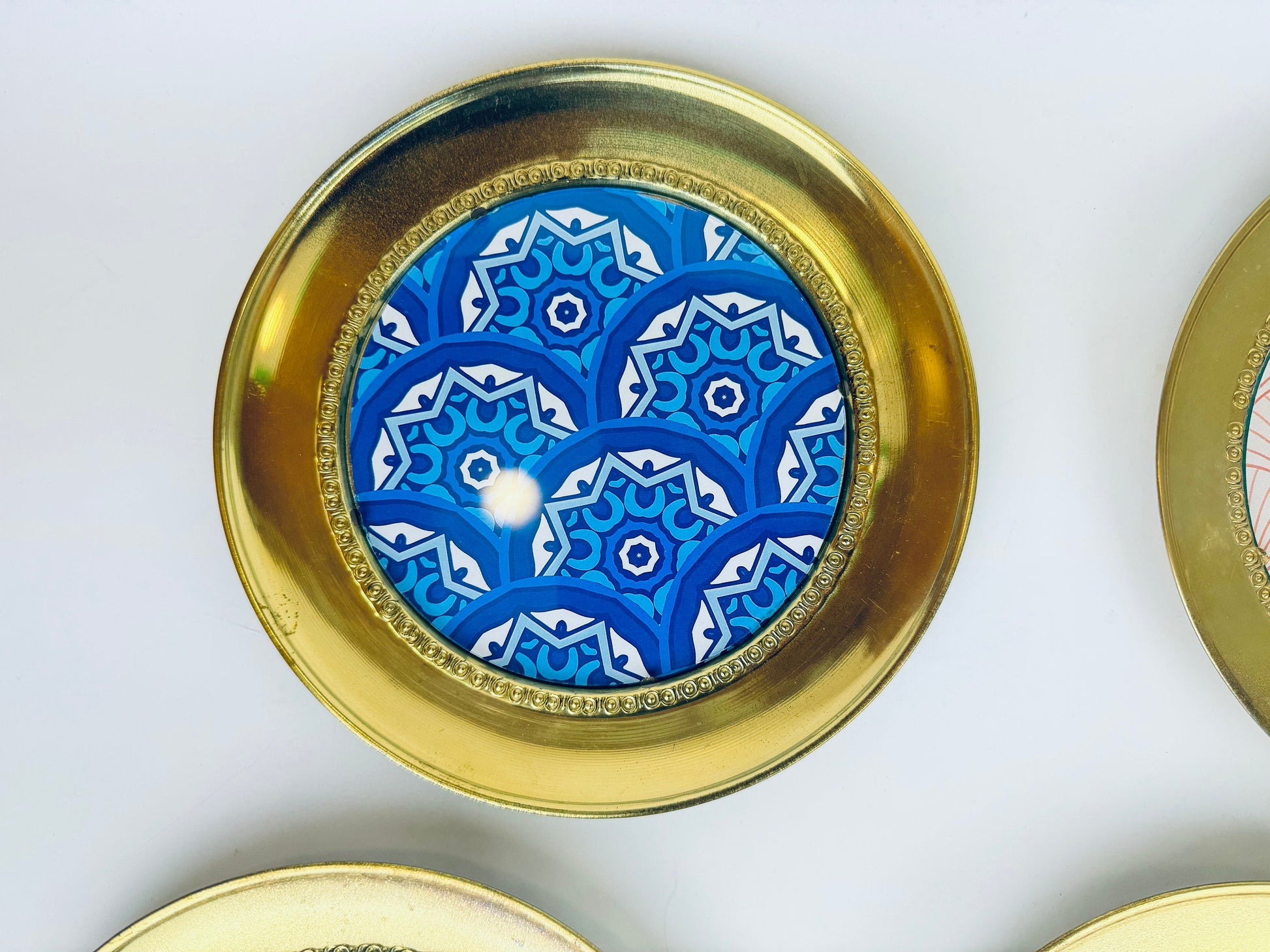 Product image for 'vintage circular brass wall frame 5 x 5 attractive aged patina made in england sold separately' (view 54e2bc)