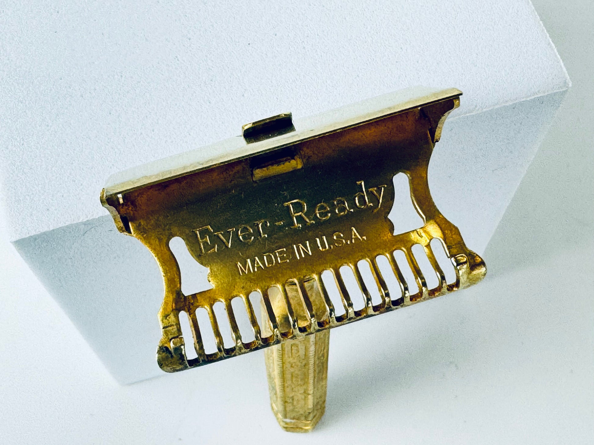 Product image for 'vintage antique gold silver metal ever ready razor blade flip top mens shaving made in england usa' (view 9501fc)
