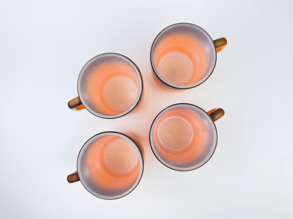 Product image for 'vintage anchor hocking fire king orange brown ombre milk glass mugs made in usa sold individually' (view 252765)