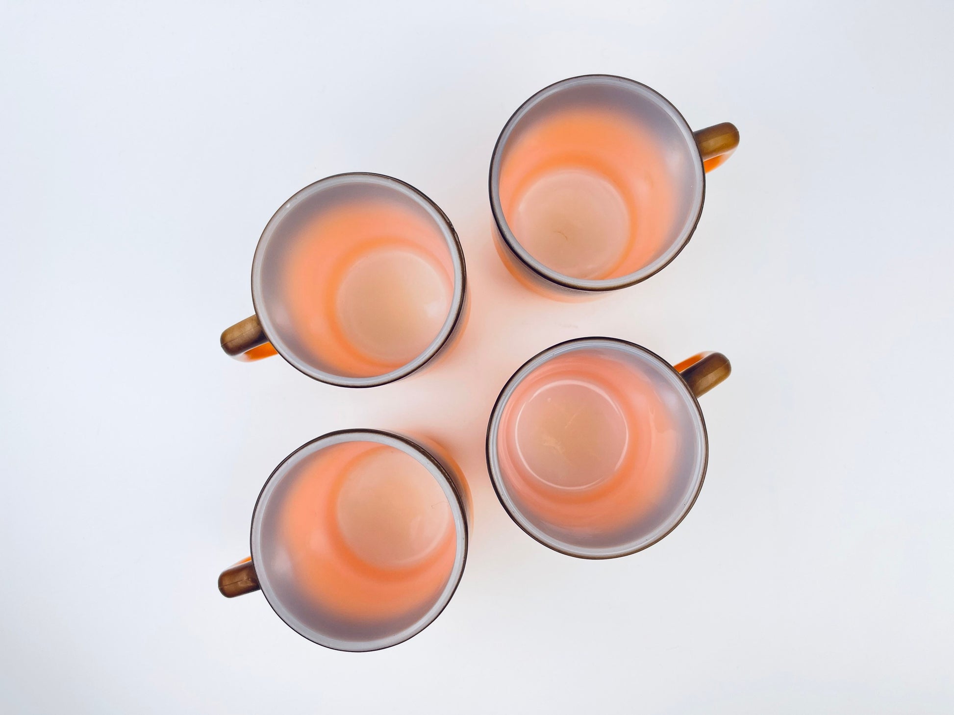 Product image for 'vintage anchor hocking fire king orange brown ombre milk glass mugs made in usa sold individually' (view 252765)