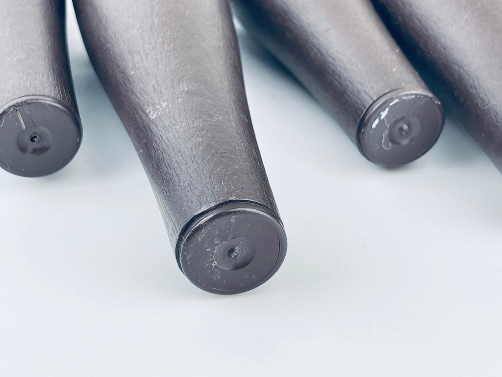 Product image for 'vintage mcm dark brown round faux wood replacement legs 6 set of four 4 patented 1979' (view 1cc86b)