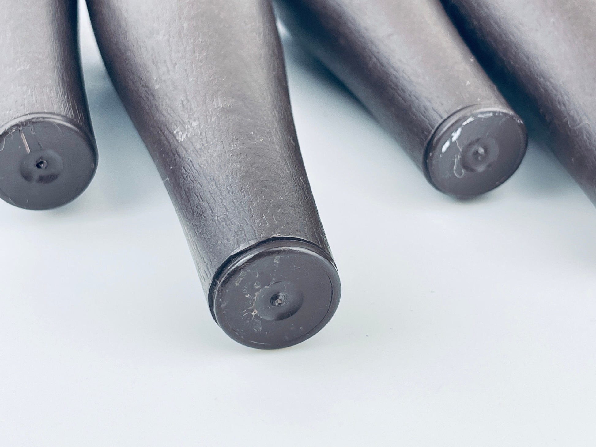 Product image for 'vintage mcm dark brown round faux wood replacement legs 6 set of four 4 patented 1979' (view 1cc86b)