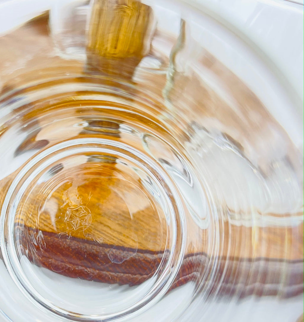 Product image for 'vintage mid century glass condiment caddy set trio of jars with wooden lids spoons' (view 46df27)