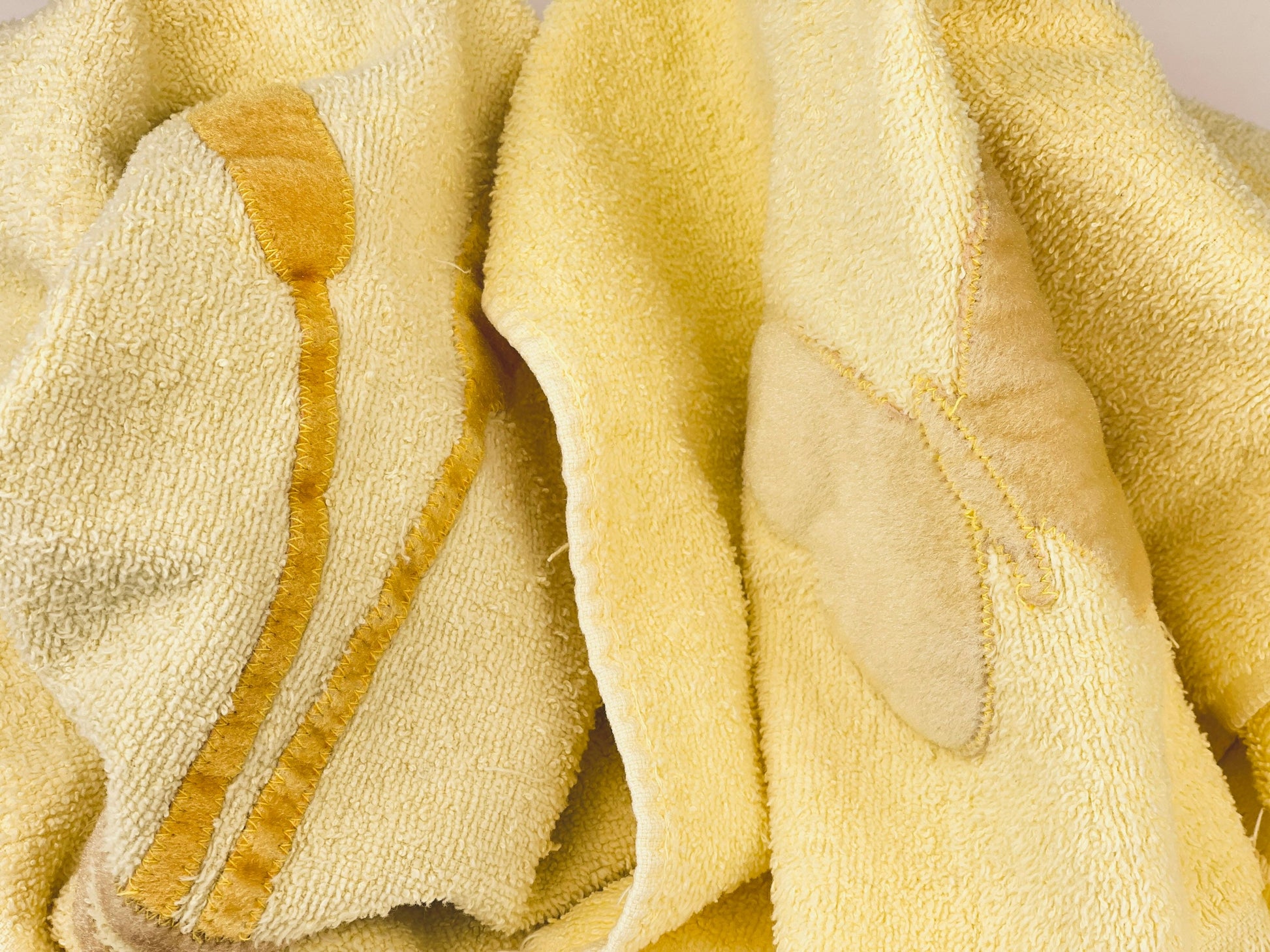 Product image for 'vintage yellow fringe hand towels set of two 2 all cotton made in usa' (view fb5b76)