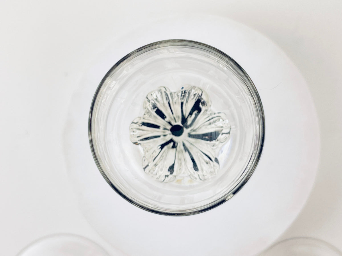 Product image for 'vintage exquisite belfor glasses or decanter czech clear black stripe art glass' (view 4ea938)