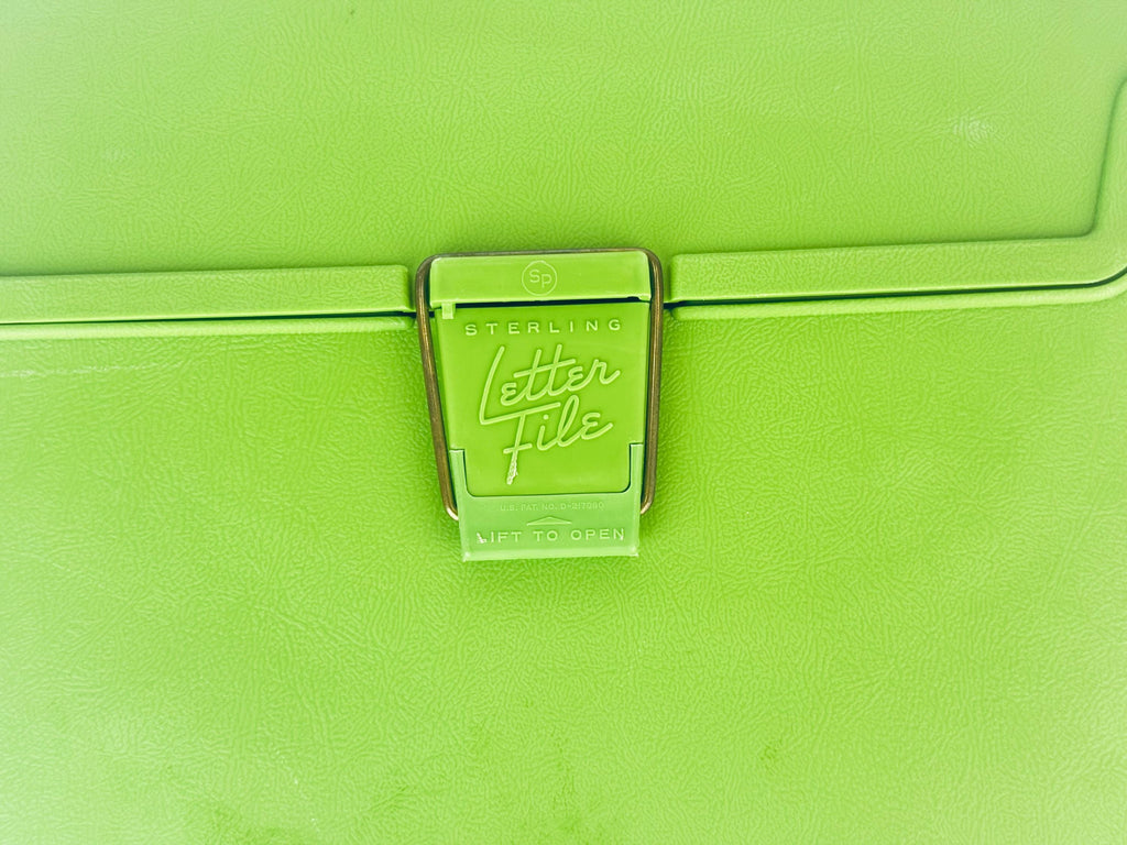 Product image for 'vintage sterling avocado green plastic letter file organizer' (view 9234b4)