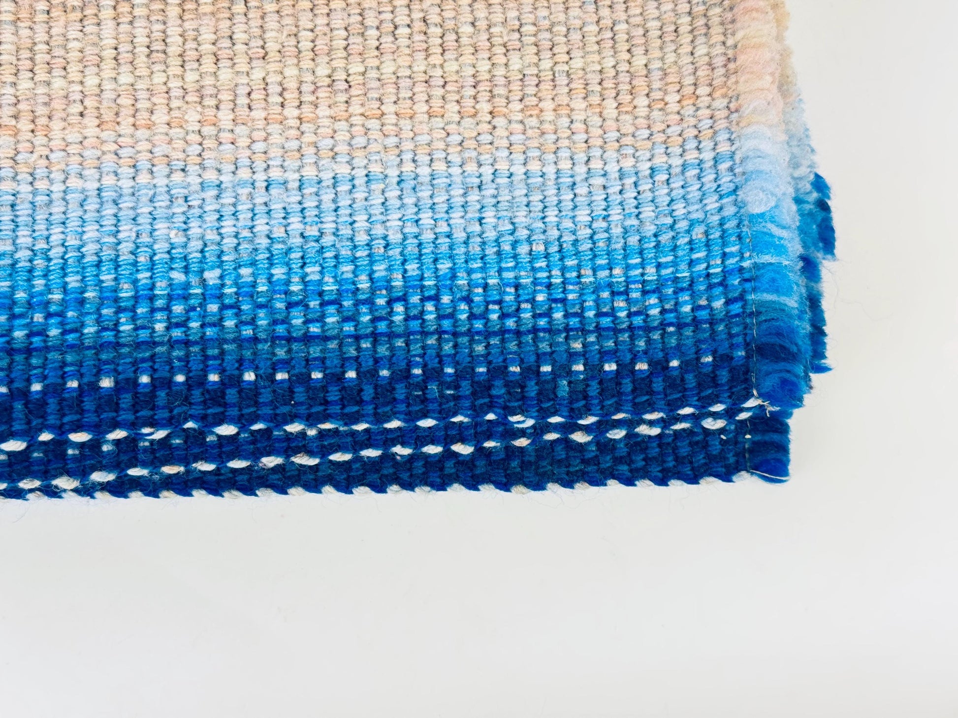 Product image for 'vintage rectangular blue beige stripped fringe style place mats set of six 6' (view 642a9b)