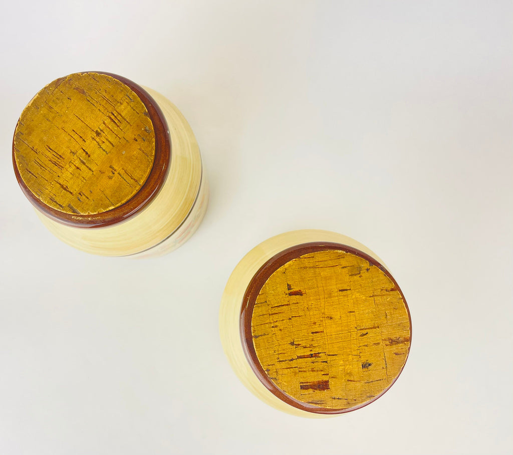 Product image for 'vintage floral ceramic countertop canister jars set of two 2 made in canada' (view c8f4c7)