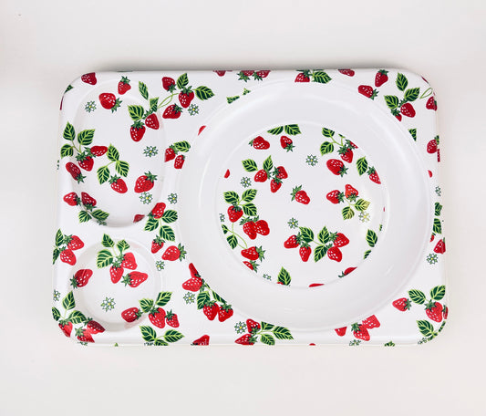 Product image for 'vintage strawberry fields tray retro picnic dining charm' (view 3cabeb)