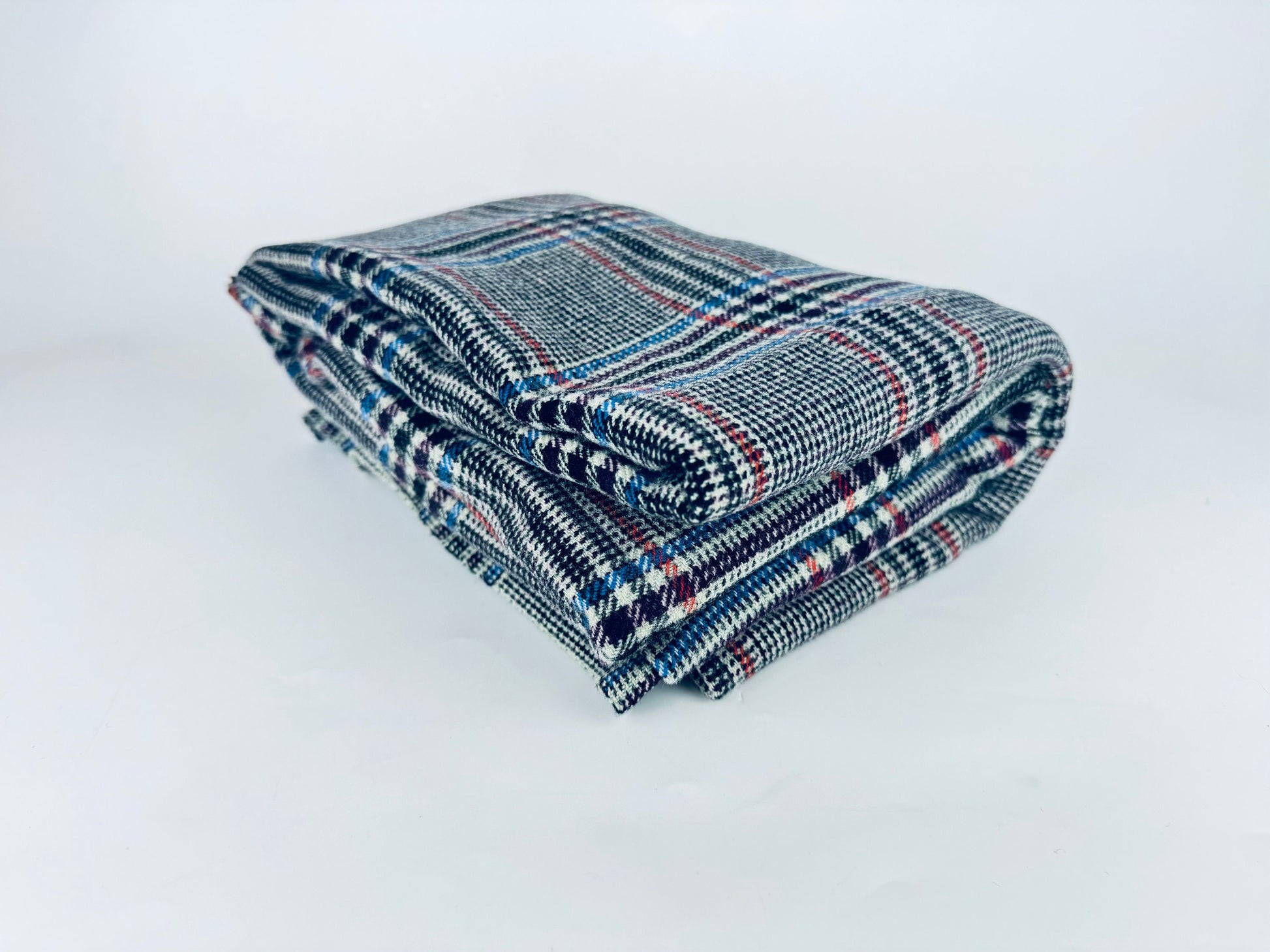 Product image for 'vintage grey black plaid wool fabric various sizes sold separately' (view 4dfe99)