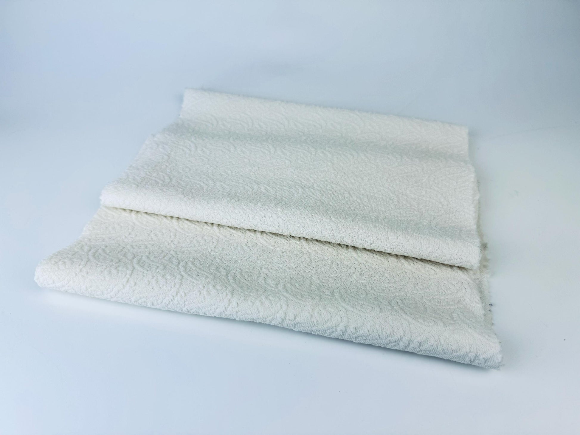 Product image for 'vintage soft ivory white lightly textured paisley fabric material 10 x 26 set of two 2' (view 60e930)