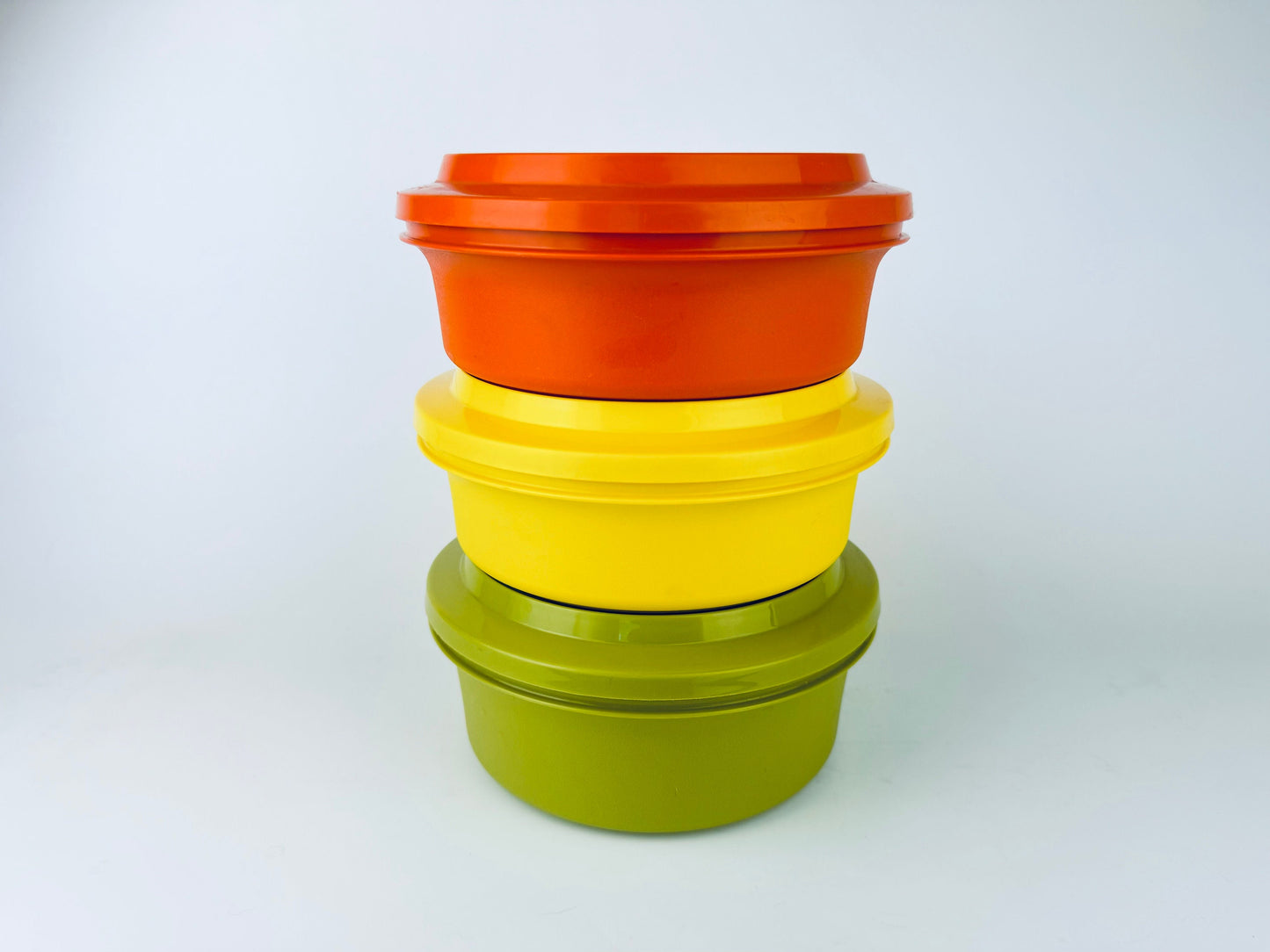 Product image for 'vintage plastic tupperware container set harvest orange yellow avocado green made in canada sold separately' (view 755ca6)