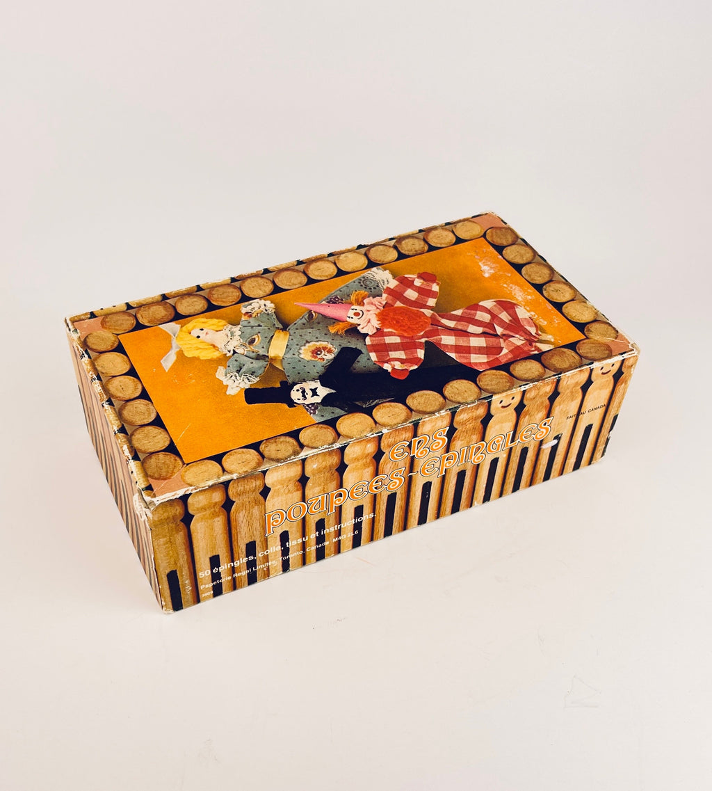 Product image for 'vintage dolly clothespin kit kids craft kit made in canada' (view 2fef92)