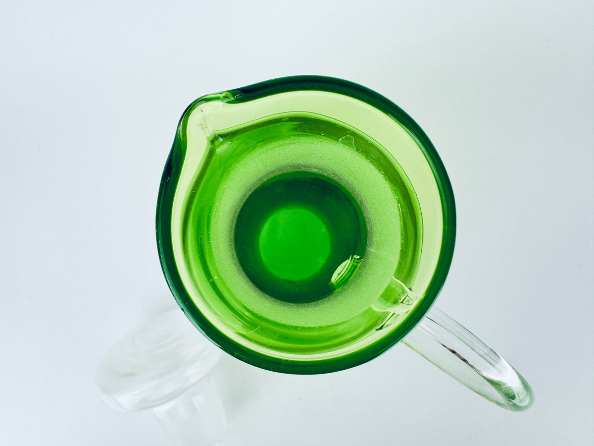 Product image for 'vintage mid mod bright green clear glass decanter pitcher barware gift' (view 785c10)