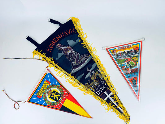 Product image for 'vintage european tapered pennant wall hanging sold separately kobenhavn nurnberg belgique' (view 44dca3)