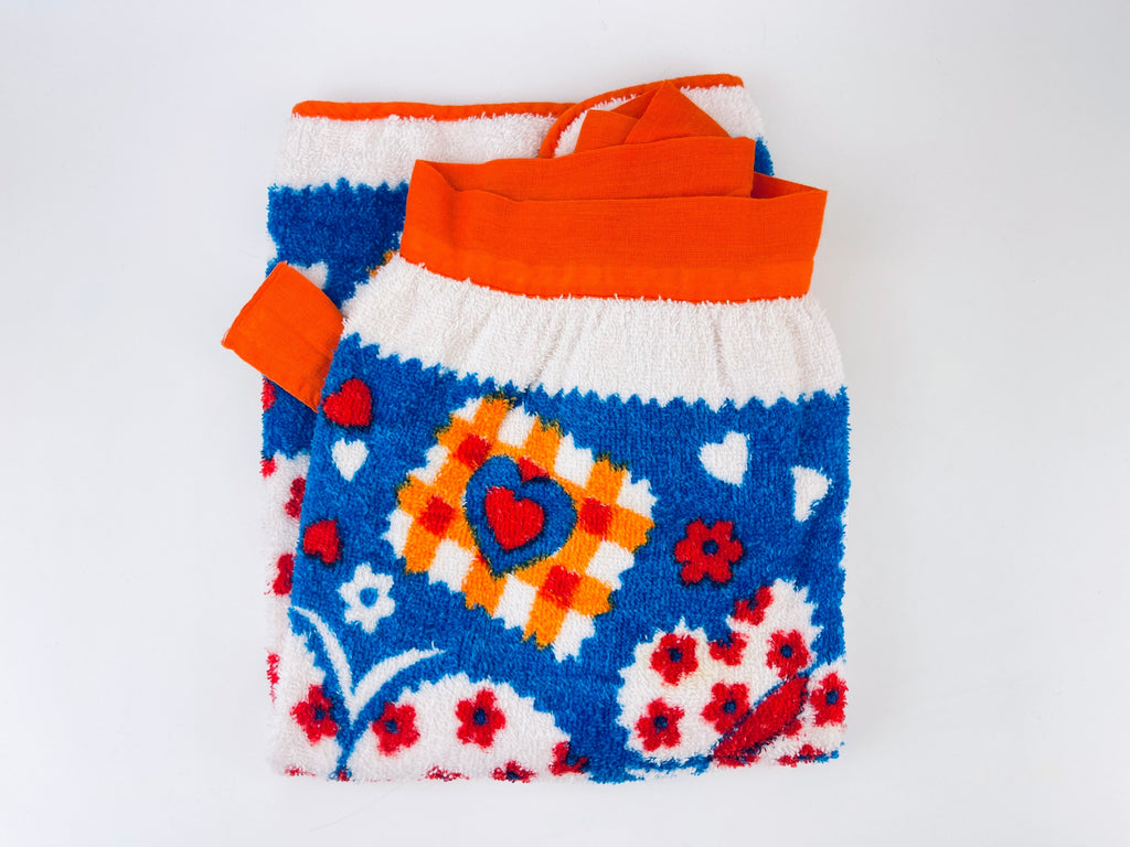 Product image for 'vintage butterfly flower power terry towel waist apron orange trim' (view 3b5600)